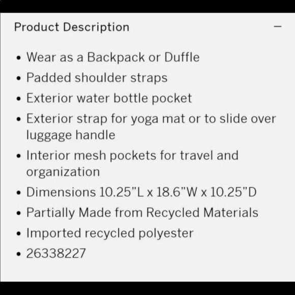 VICTORIAS SECRET PINK CONVERTIBLE DUFFEL BAG - Picture 6 of 7